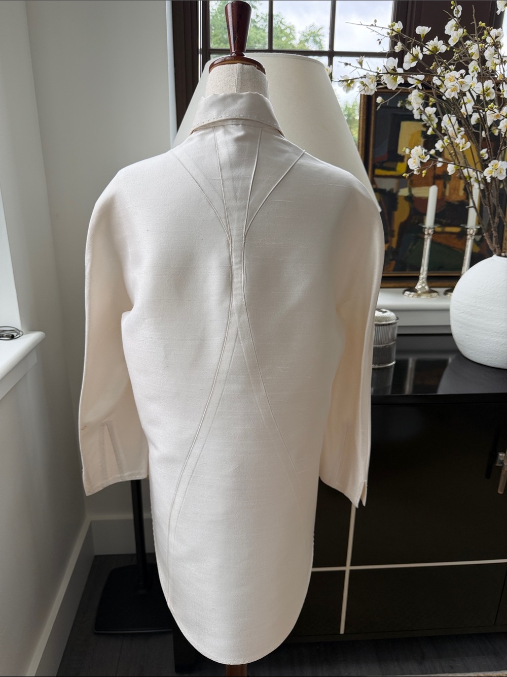 Chado Ralph Rucci Cream Structured Tunic - Picture 3 of 13